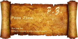 Pess Zina névjegykártya